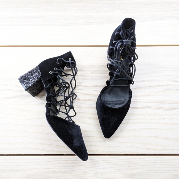 🆕🌿VELVET GLITTER HEEL SHOES🌿 - Picture 3 of 7